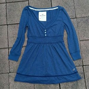 Blue Hollister Babydoll Top